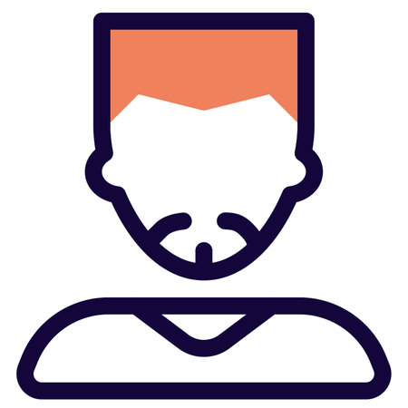 Young man with straight up hairstyle and french beardのイラスト素材