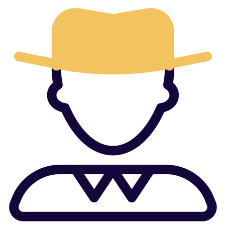 Young man avatar wearing homburg hatのイラスト素材