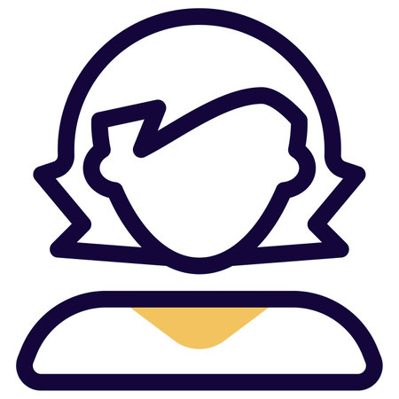 Young woman avatar with funky and messy bob haircutのイラスト素材