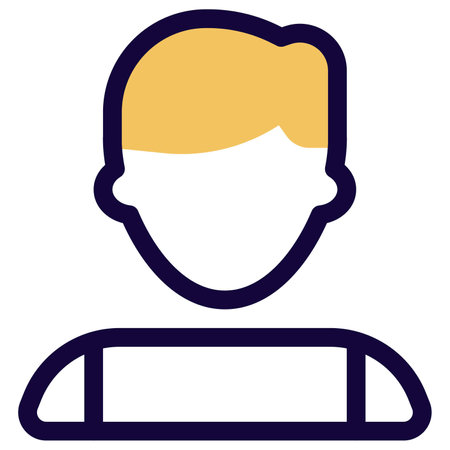 Young boy avatar with side part asymmetrical fringe hairstyleのイラスト素材