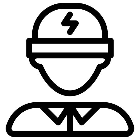 Male electrician wearing safety helmetのイラスト素材