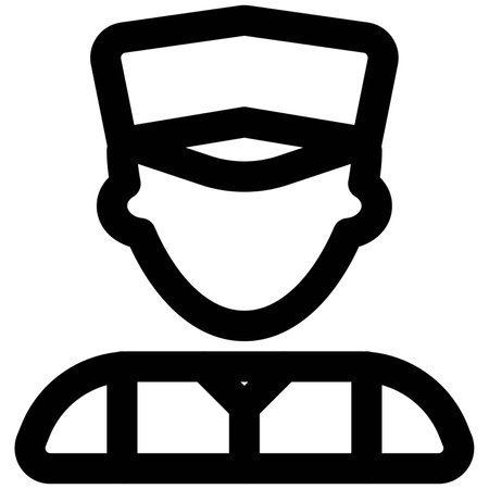 Professional avatar of taxi driver in uniform and hatのイラスト素材