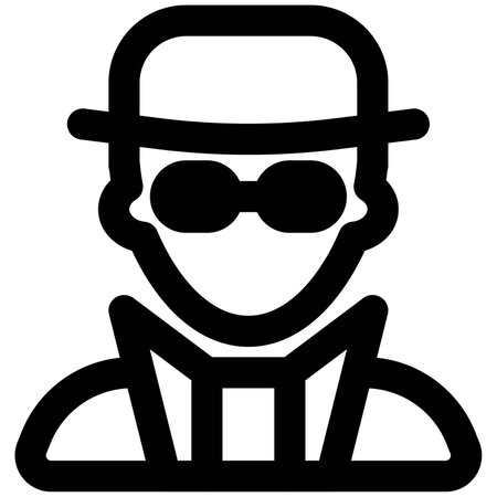 Male detective spectacles and hatのイラスト素材