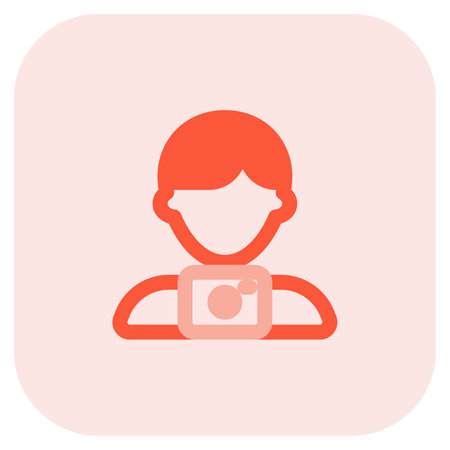 Male photographer with handycam professional avatarのイラスト素材
