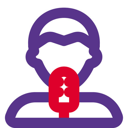 Male journalist avatar with microphoneのイラスト素材