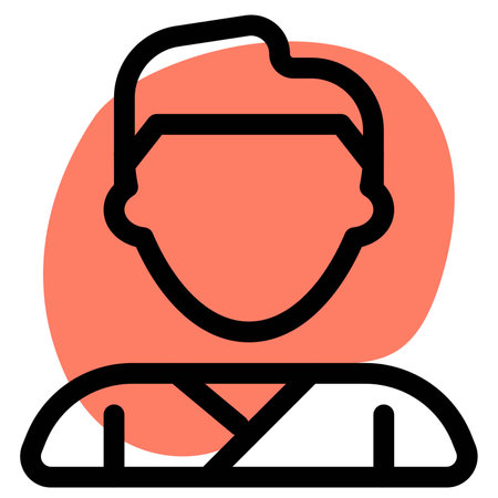 Bald man wearing headbandのイラスト素材