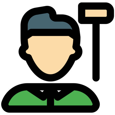 Male woodball player with malletのイラスト素材