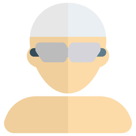 Male swimmer wearing swim cap and gogglesのイラスト素材