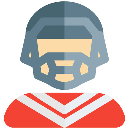 Rugby player wearing jersey with helmet and mouth guardのイラスト素材