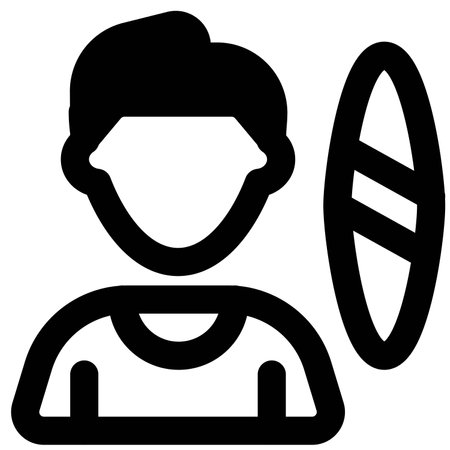 Man surfer with surfboard wearing tshirtのイラスト素材