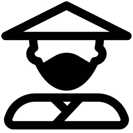 Man carrying mask with straw hat.のイラスト素材