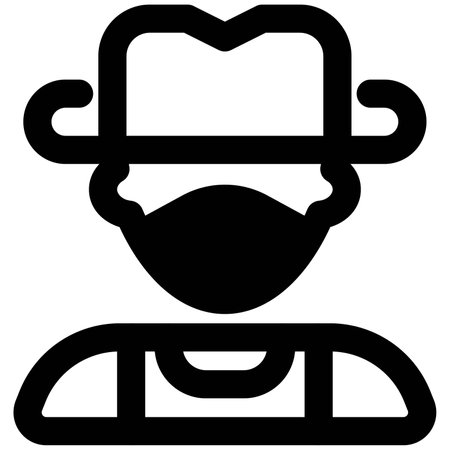 Cattleman wearing cowboy hat and maskのイラスト素材