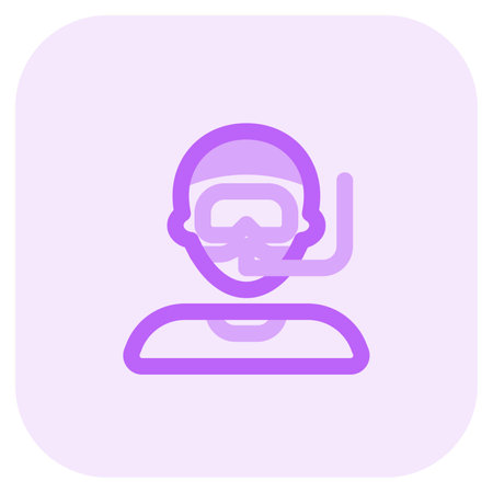 Scuba diver wearing mask and snorkel for breathing.のイラスト素材