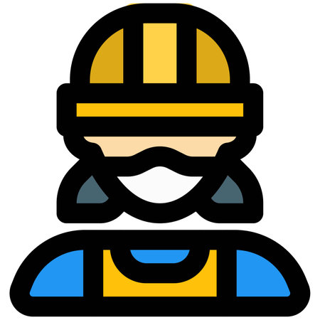 Woman construction worker wearing mask and headgear.のイラスト素材