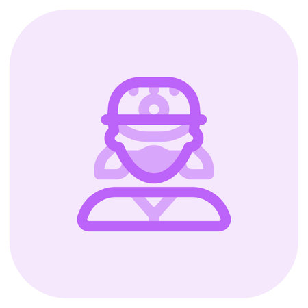 Lady miner wearing safety helmetのイラスト素材