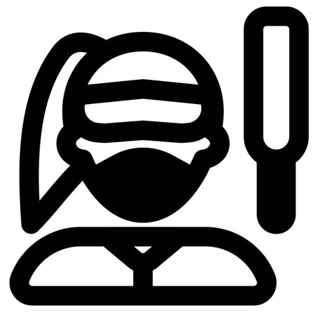 Female cricketer with sports cap and mask.のイラスト素材