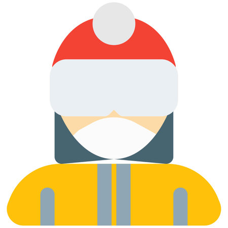 Professional woman skier wearing goggles and mask.のイラスト素材