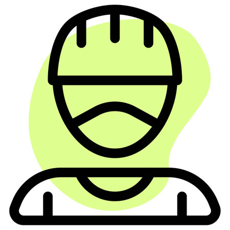 Male cyclist in helmet wearing safety mask.のイラスト素材