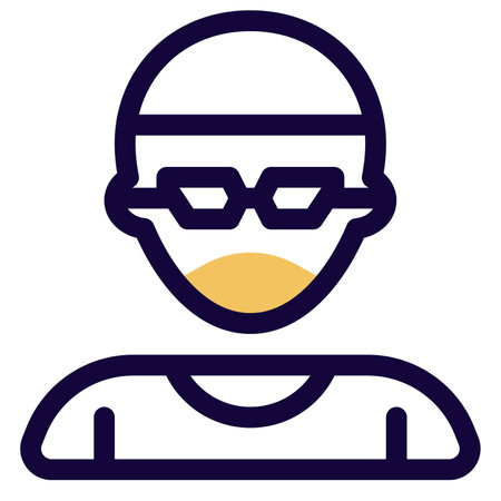 Female swimmer with goggles and haircap.のイラスト素材