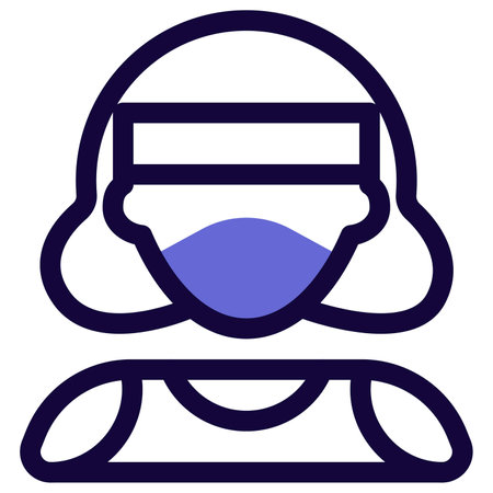 Female sports player with short hair and headband.のイラスト素材