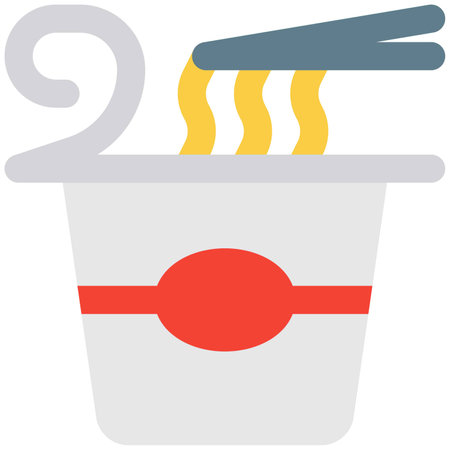Instant noodles cup served hotのイラスト素材