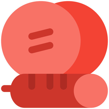 Meat sausage cut in pieces and served.のイラスト素材