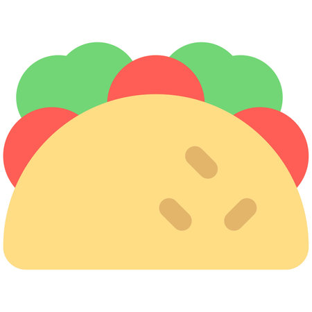 Mexican crunchy taco stuffed with meat and veggies.のイラスト素材