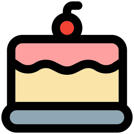 Yummy cake decorated with cream and cherry.