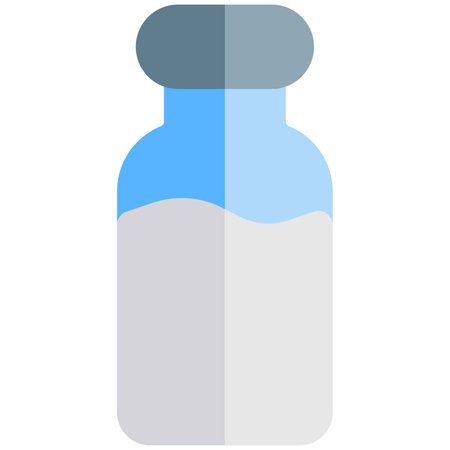 Pasteurized milk packed in glass bottle.のイラスト素材