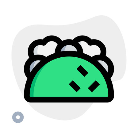 Mexican crunchy taco stuffed with meat and veggies.のイラスト素材