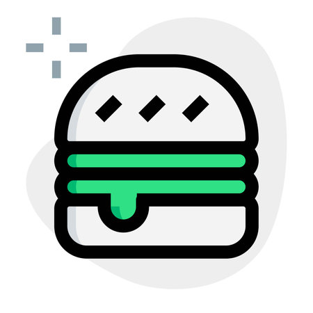 Double layered burger with cheese slice and mayonnaiseのイラスト素材