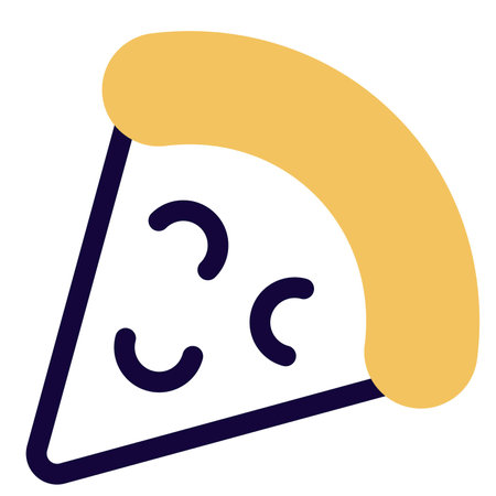 Cheesy pizza slice ready to eat.のイラスト素材