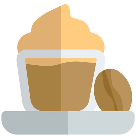 Dalgona coffee line vector iconのイラスト素材