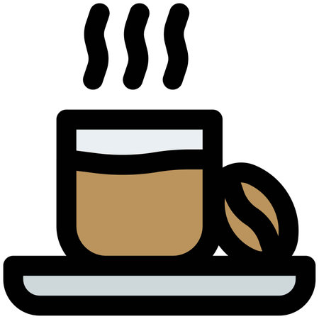 Hot coffee cup line vector iconのイラスト素材