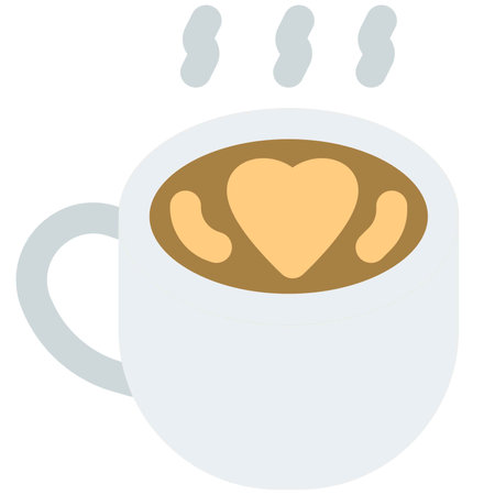 Garnished hot coffee light vector iconのイラスト素材