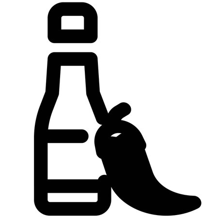 Chili hot sauce light icon setのイラスト素材