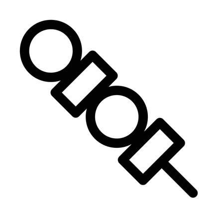 Barbecued satay outline icon setのイラスト素材