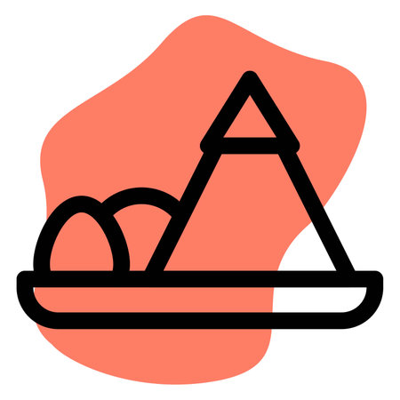 Delicious tumpeng outline icon setのイラスト素材