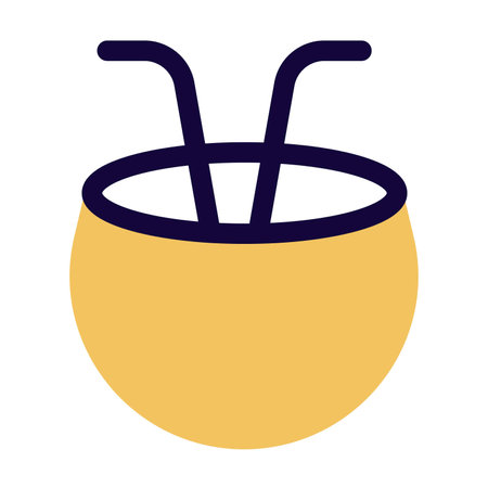 Healthy coconut water line icon setのイラスト素材