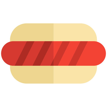 Stuffed grilled hot dog served as snack.のイラスト素材