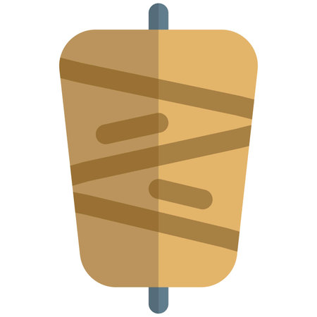 Grilled meat skewered for shawarma preparationのイラスト素材