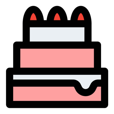 layered cake outline vector iconのイラスト素材