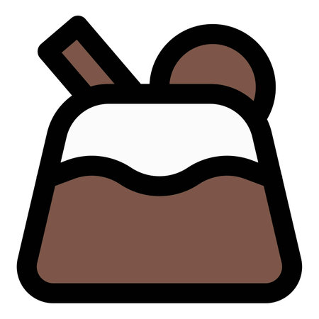 Cassata with topping outline vector iconのイラスト素材