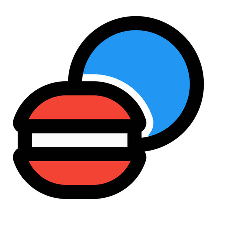 Macaron dessert outline icon setのイラスト素材