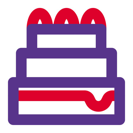 layered cake outline vector iconのイラスト素材