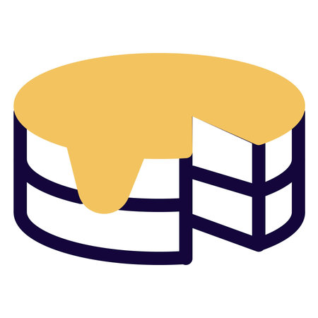 Molten chocolate cake dessert outline icon setのイラスト素材