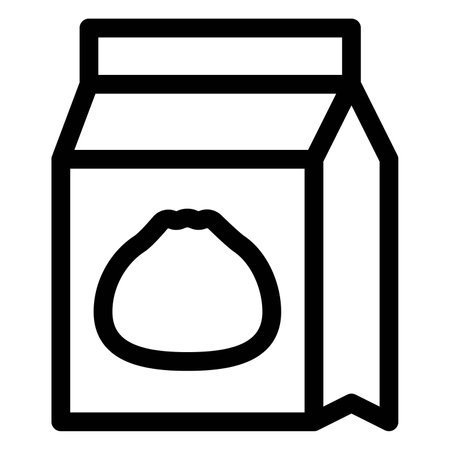 Sealed paper bag stuffed with meat bunのイラスト素材