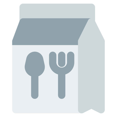 Take away food packed in paper bag.のイラスト素材