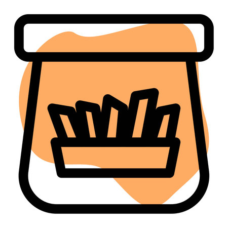 Takeaway pack of fried french friesのイラスト素材