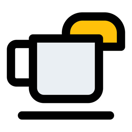 Garnished lemon tea outline icon setのイラスト素材